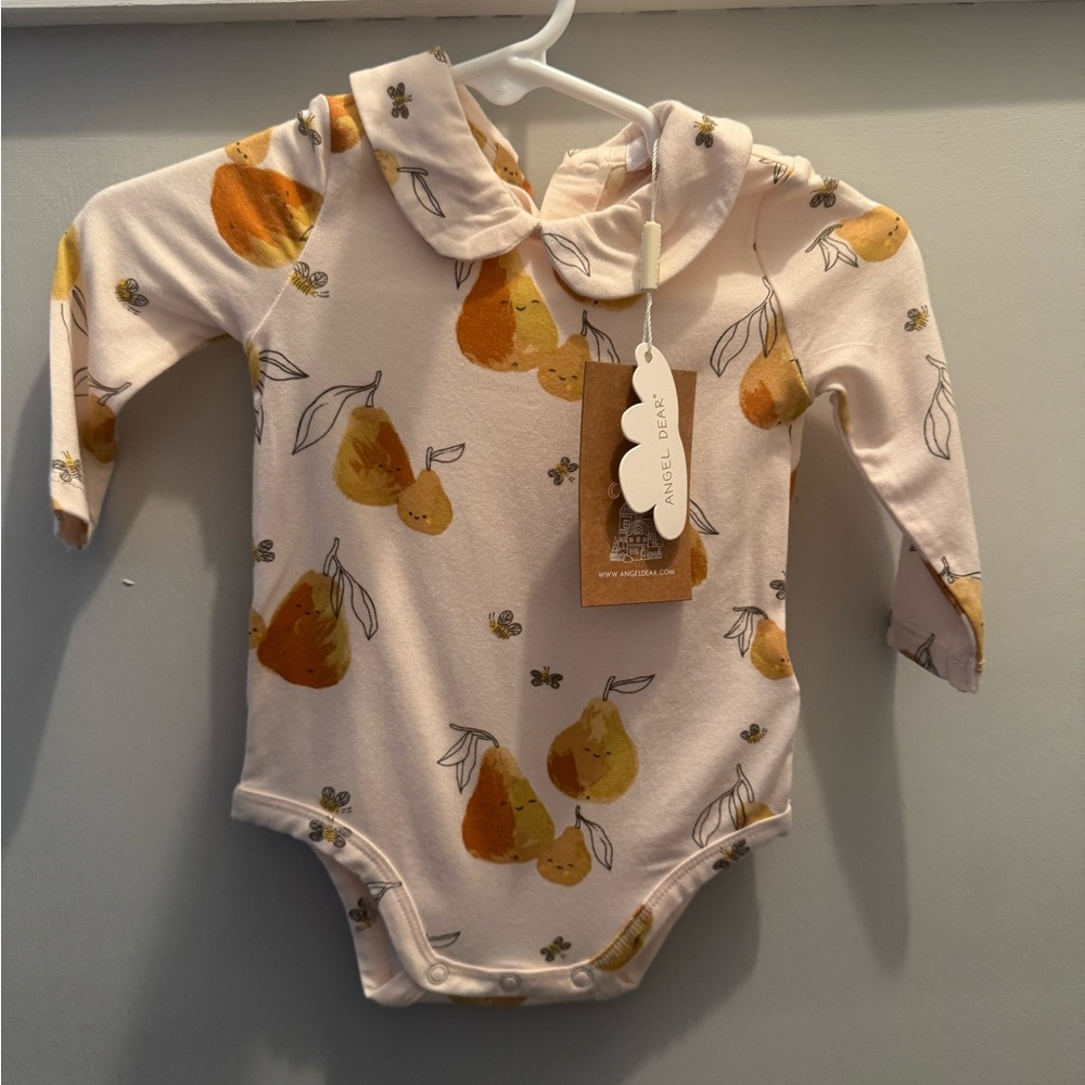 Angel Dear Pear Patterned Baby Bodysuit